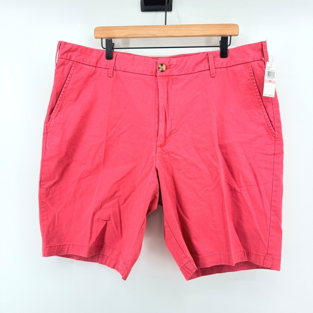 IZOD Saltwater Shorts Mens 40 Red Stretch Flat Front Relaxed Classics 9.5" NEW